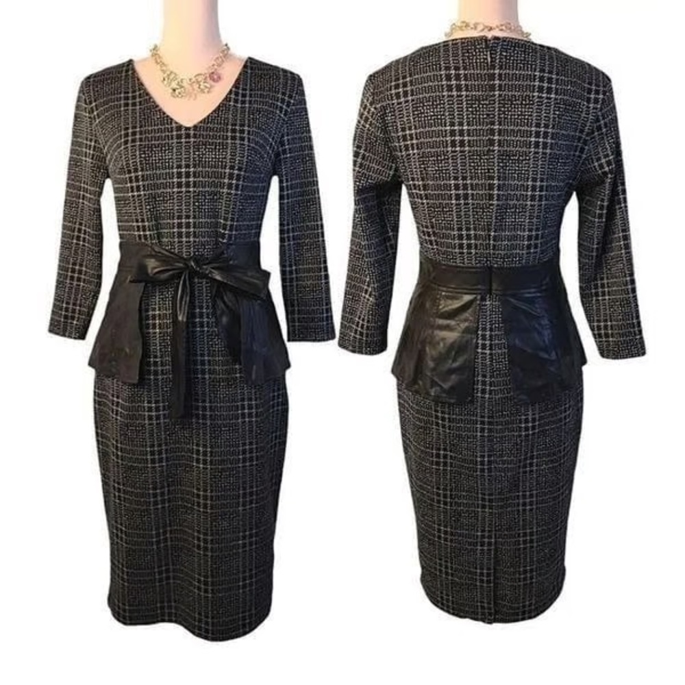 Elegant Black and White Checkered Dress